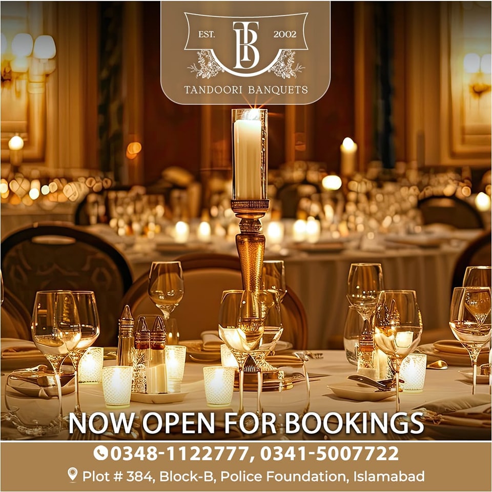 Tandoori Banquets wedding venue in Islamabad