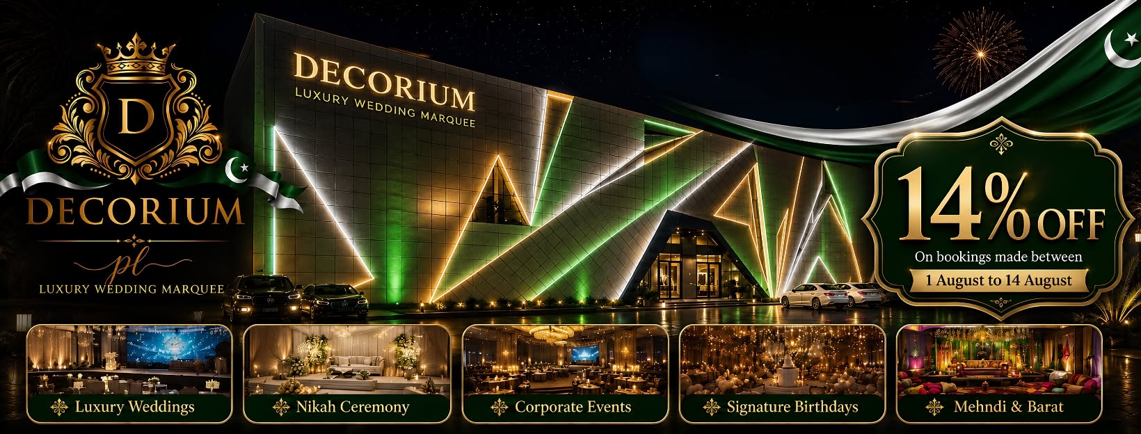 The Decorium Marquee wedding venue in Islamabad