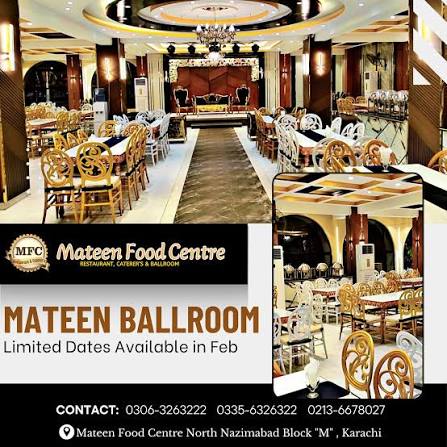 Mateen Ballroom wedding venue in Karachi
